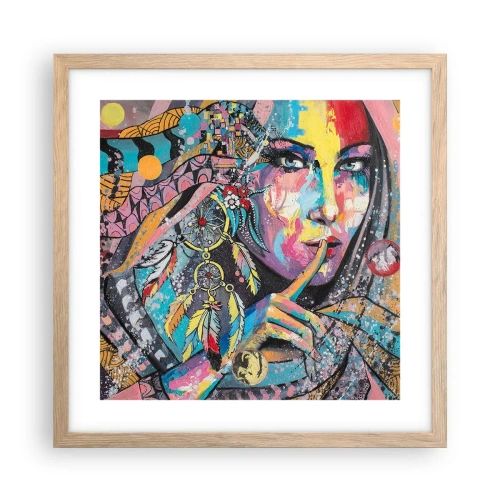 Póster en marco roble claro - Silencio hasta que entiendas - 40x40 cm