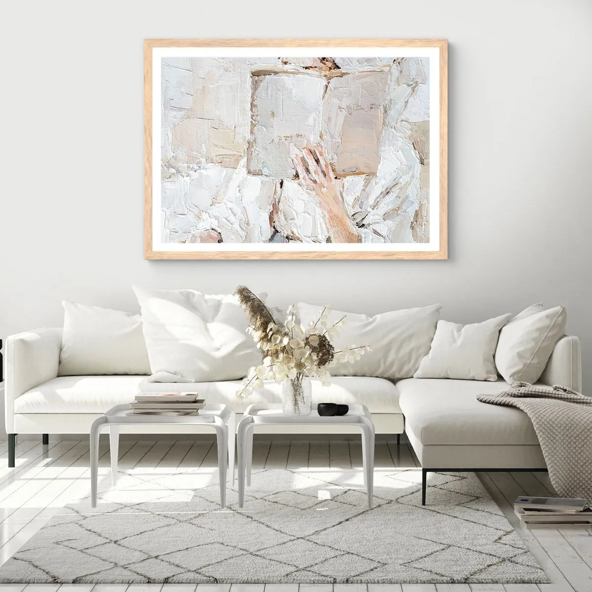 Póster en marco roble claro - En otro mundo - 70x50 cm