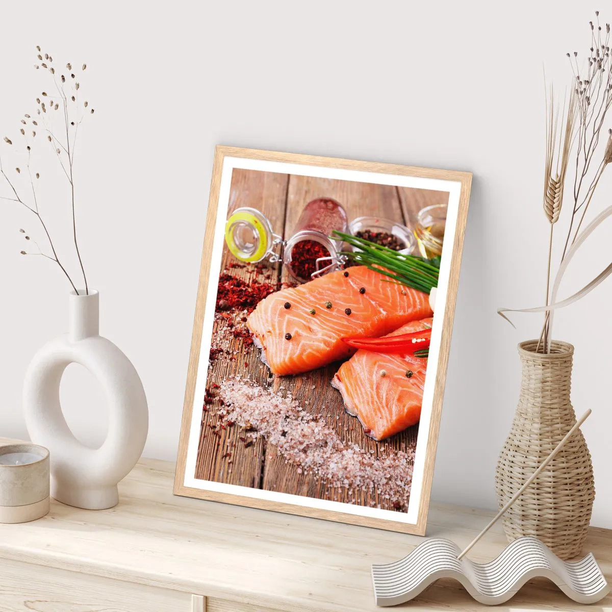 Póster en marco roble claro - Una aventura noruega en la cocina - 50x70 cm