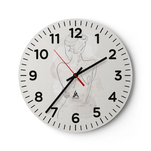 Reloj de pared - Reloj de vidrio - Como un cuerpo sensible - 30x30 cm