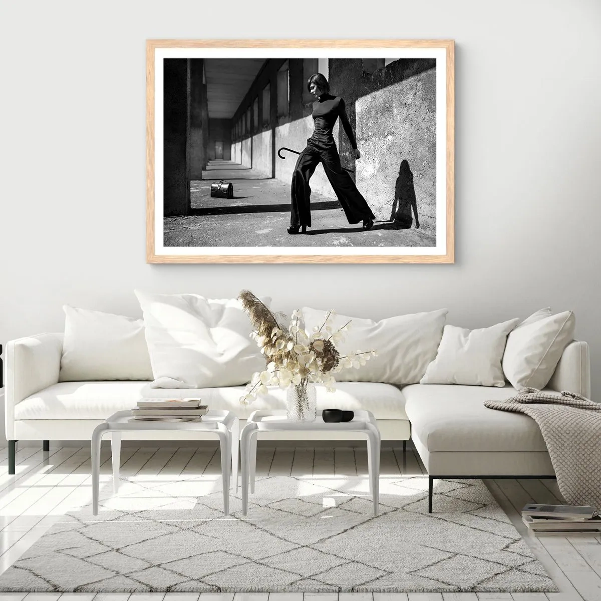 Póster en marco roble claro - Elegancia urbana - 70x50 cm