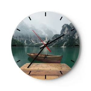 Reloj de pared - Reloj de vidrio - Paisaje inolvidable - 40x40 cm