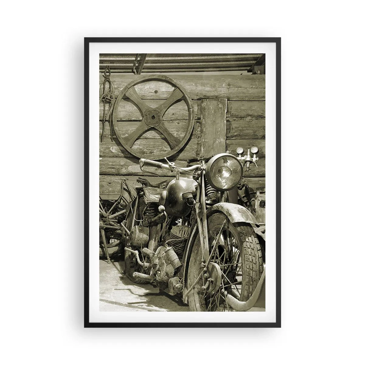 Póster en marco negro - En el trastero del abuelo - 61x91 cm