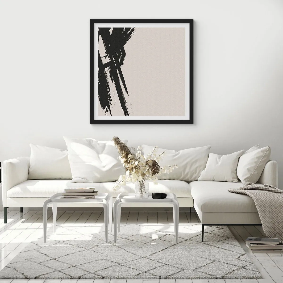 Póster en marco negro - Impulso imparable - 50x50 cm