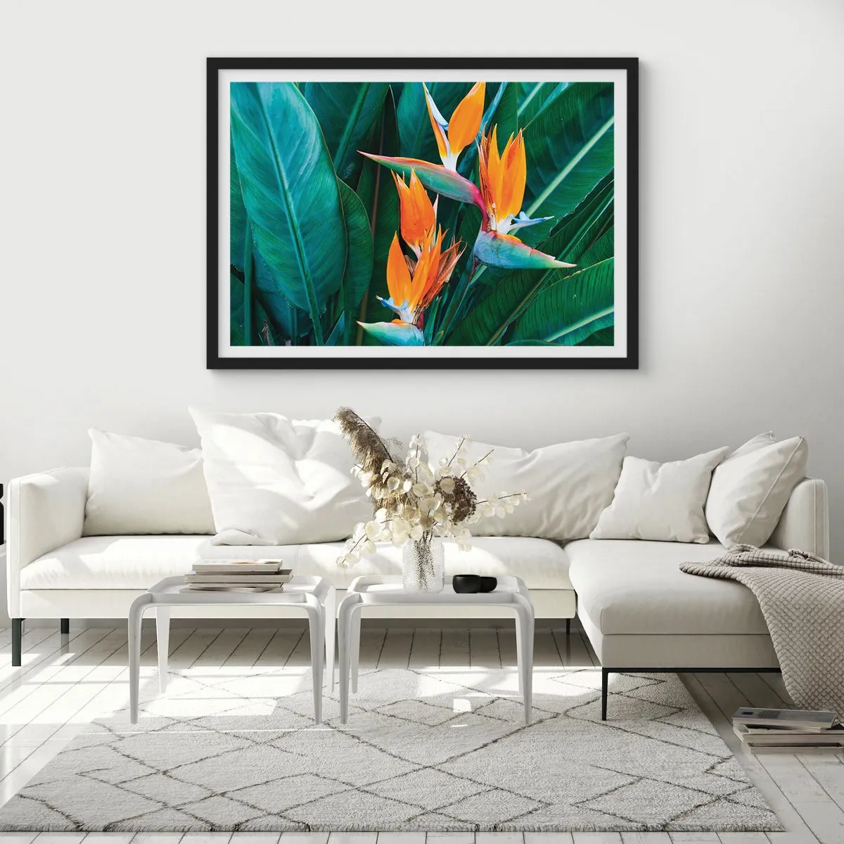 Póster en marco negro - ¿Es una flor o es un pájaro? - 91x61 cm