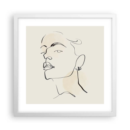 Póster en marco blanco - Una mirada orgullosa - 40x40 cm