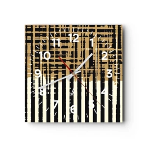 Reloj de pared - Reloj de vidrio - Abstracción arquitectónica - 30x30 cm