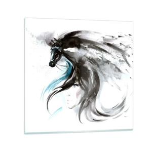 Cuadro sobre vidrio - Impresiones sobre Vidrio - El galope del Príncipe Negro - 30x30 cm