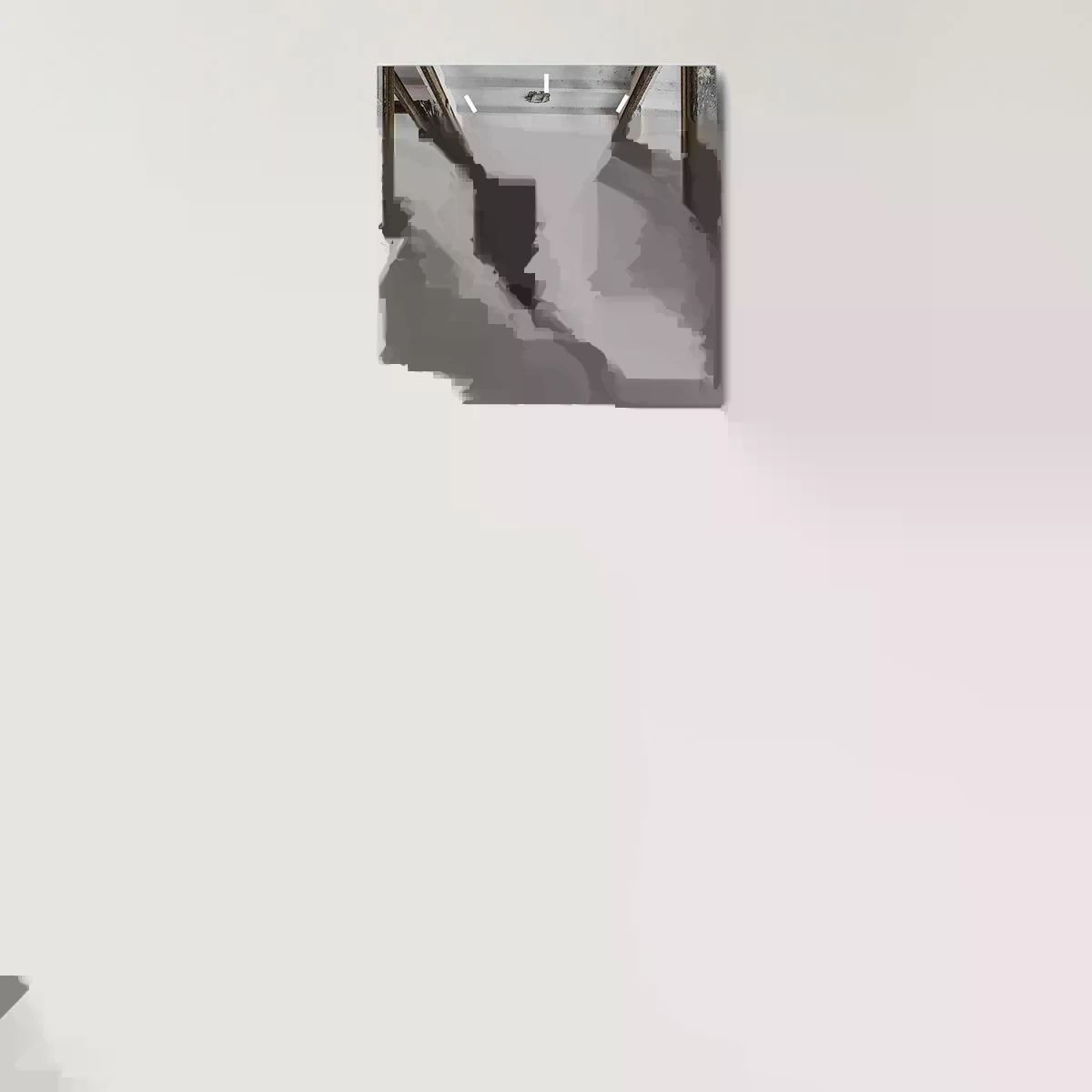 Reloj de pared - Reloj de vidrio - Un antiguo mecanismo en un interior industrial abandonado. - 30x30cm - La vida secreta de una fábrica - Decoración de pared moderna para salón y dormitorio ARTTOR