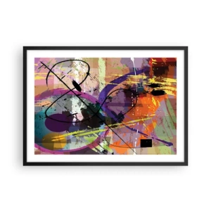Póster en marco negro - Un patrón abstracto colorido con líneas y formas dinámicas. - 70x50cm - Siempre hay más de un camino - Decoración de pared moderna para salón y dormitorio ARTTOR
