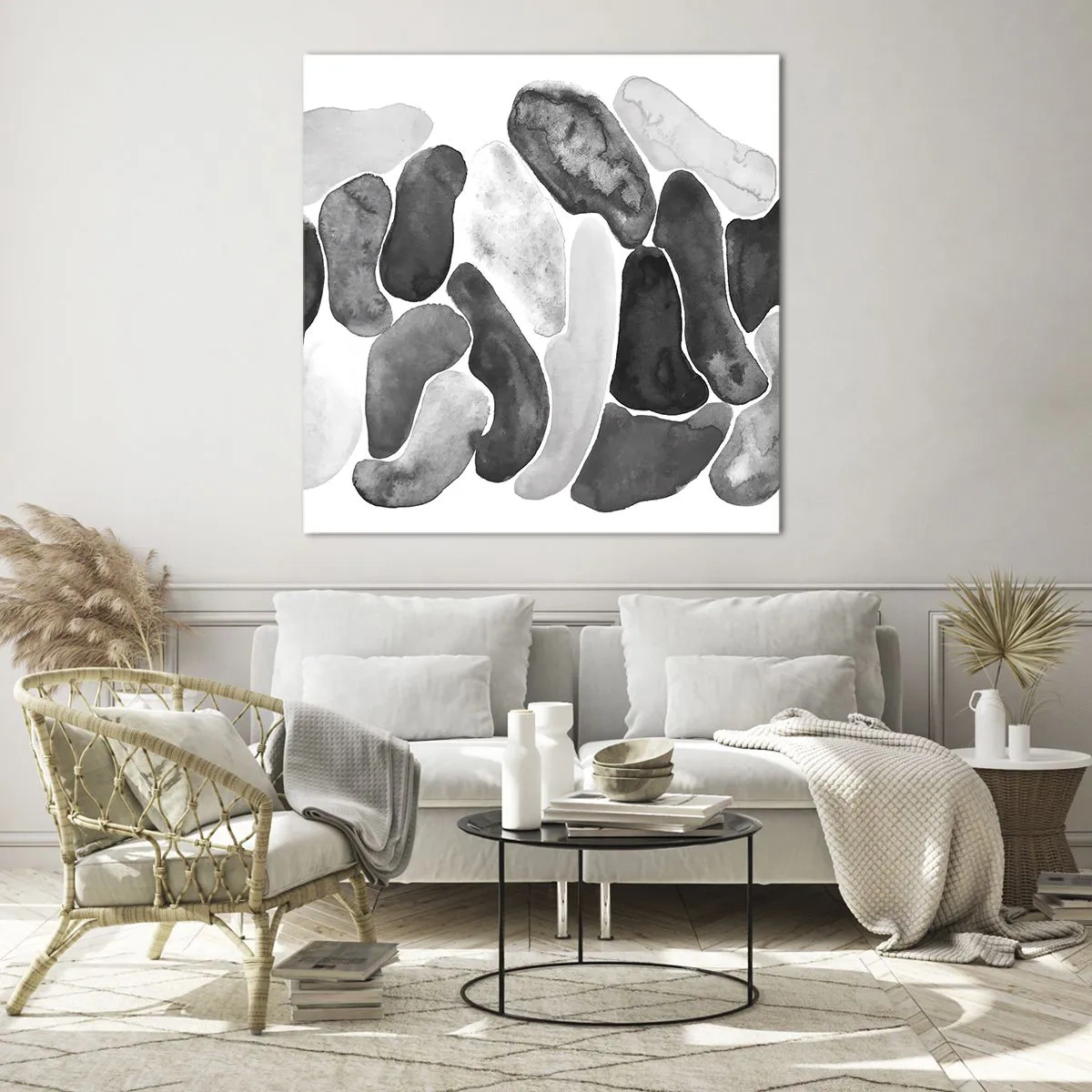 Cuadro sobre vidrio - Impresiones sobre Vidrio - Abstracción pétrea - 60x60 cm