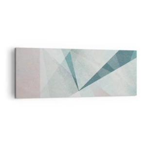 Cuadro sobre lienzo - Impresión de Imagen - Formas geométricas en tonos pastel de azul y gris. - 140x50cm - Tranquilo pero dinámico - Decoración de pared moderna para salón y dormitorio ARTTOR