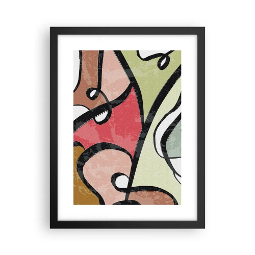 Póster en marco negro - Piruetas entre colores - 30x40 cm
