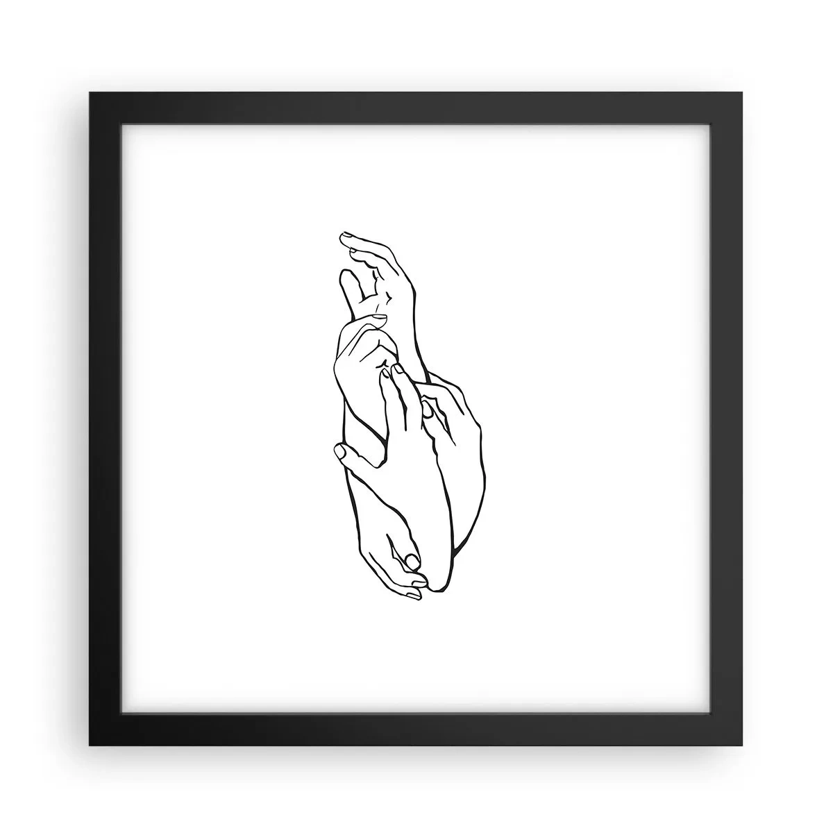 Póster en marco negro - El tacto - 30x30 cm