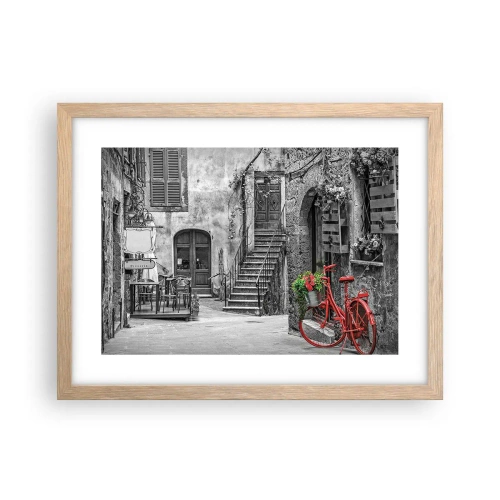 Póster en marco roble claro - Callejón de la Toscana - 40x30 cm