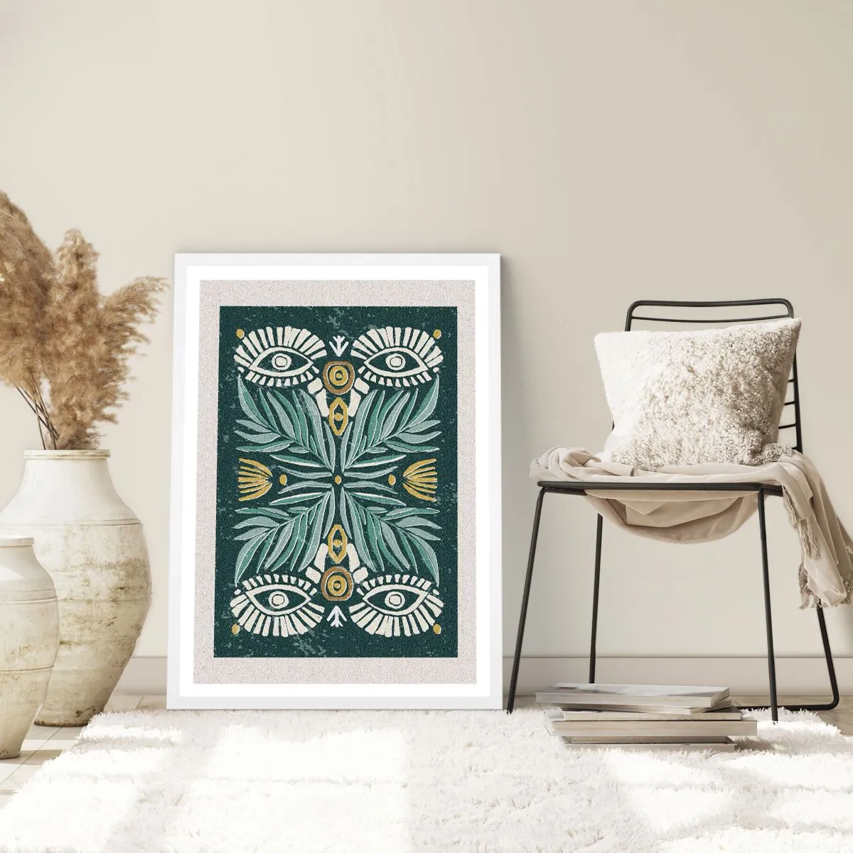 Póster en marco blanco - Como un recorte folclórico - 50x70 cm