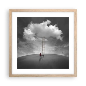 Póster en marco roble claro - Todo es posible - 40x40 cm