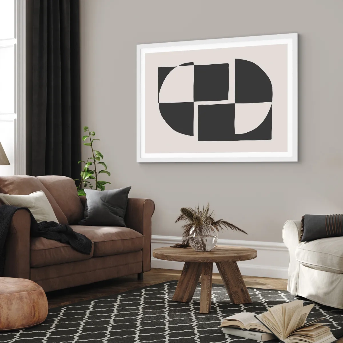 Póster en marco blanco - Antítesis - síntesis - 100x70 cm