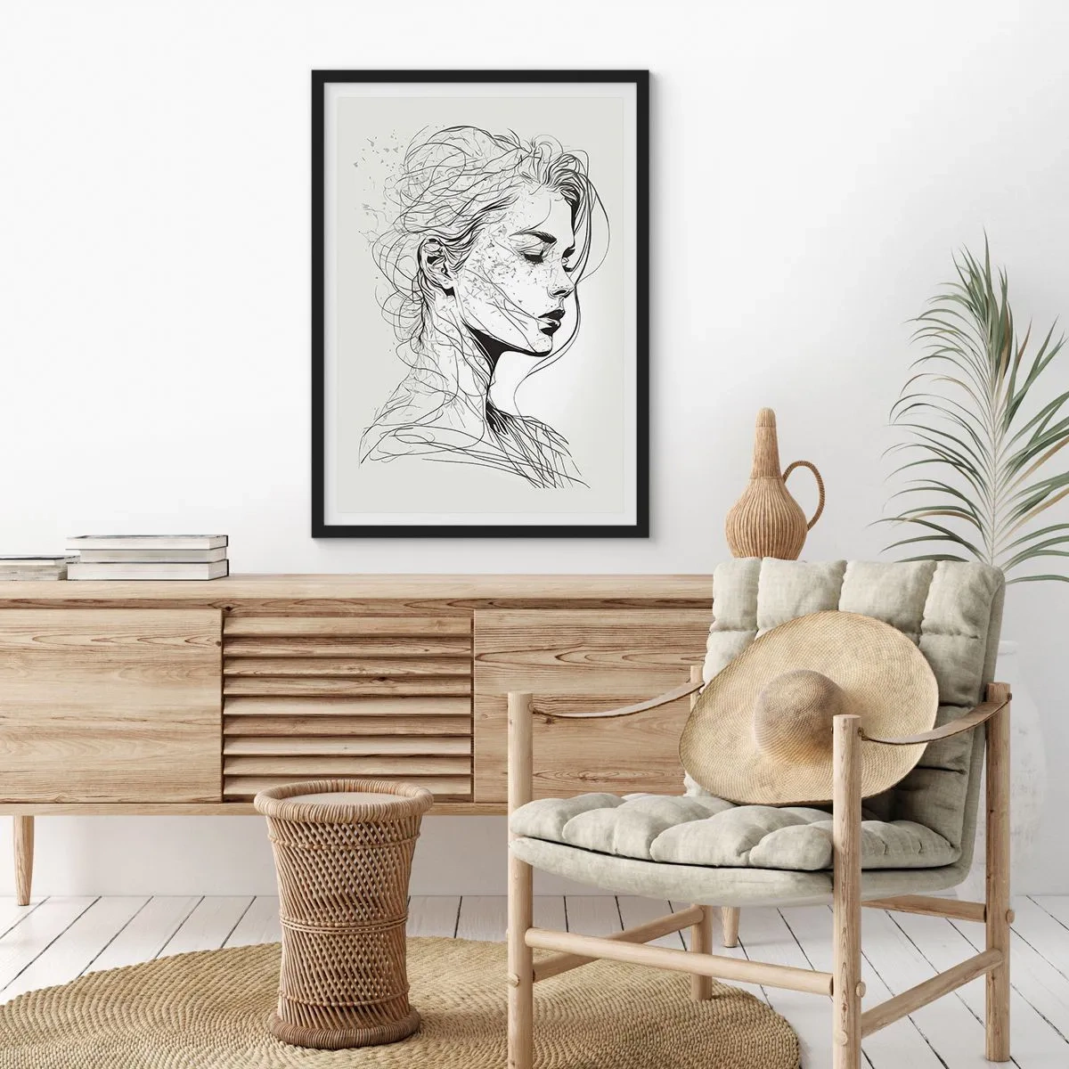 Póster en marco negro - Retrato de ensueño - 61x91 cm