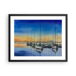 Póster en marco negro - El final de un buen día - 50x40 cm