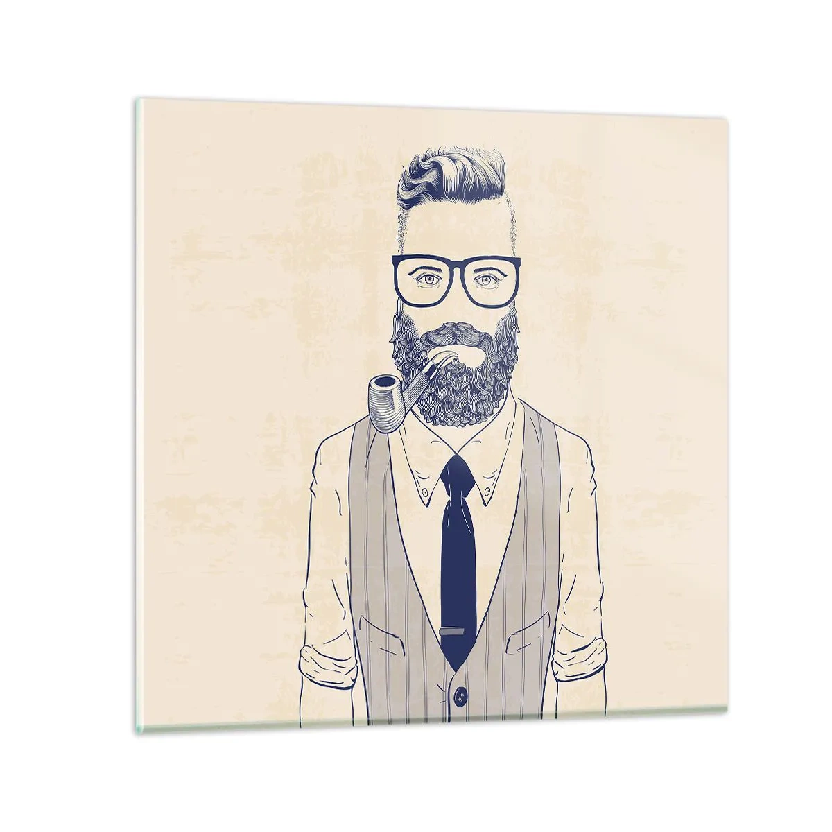 Cuadro sobre vidrio - Impresiones sobre Vidrio - Alegre, masculino y a la moda - 60x60 cm