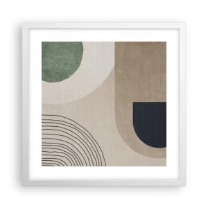 Póster en marco blanco - La delicadeza de un óvalo - 40x40 cm