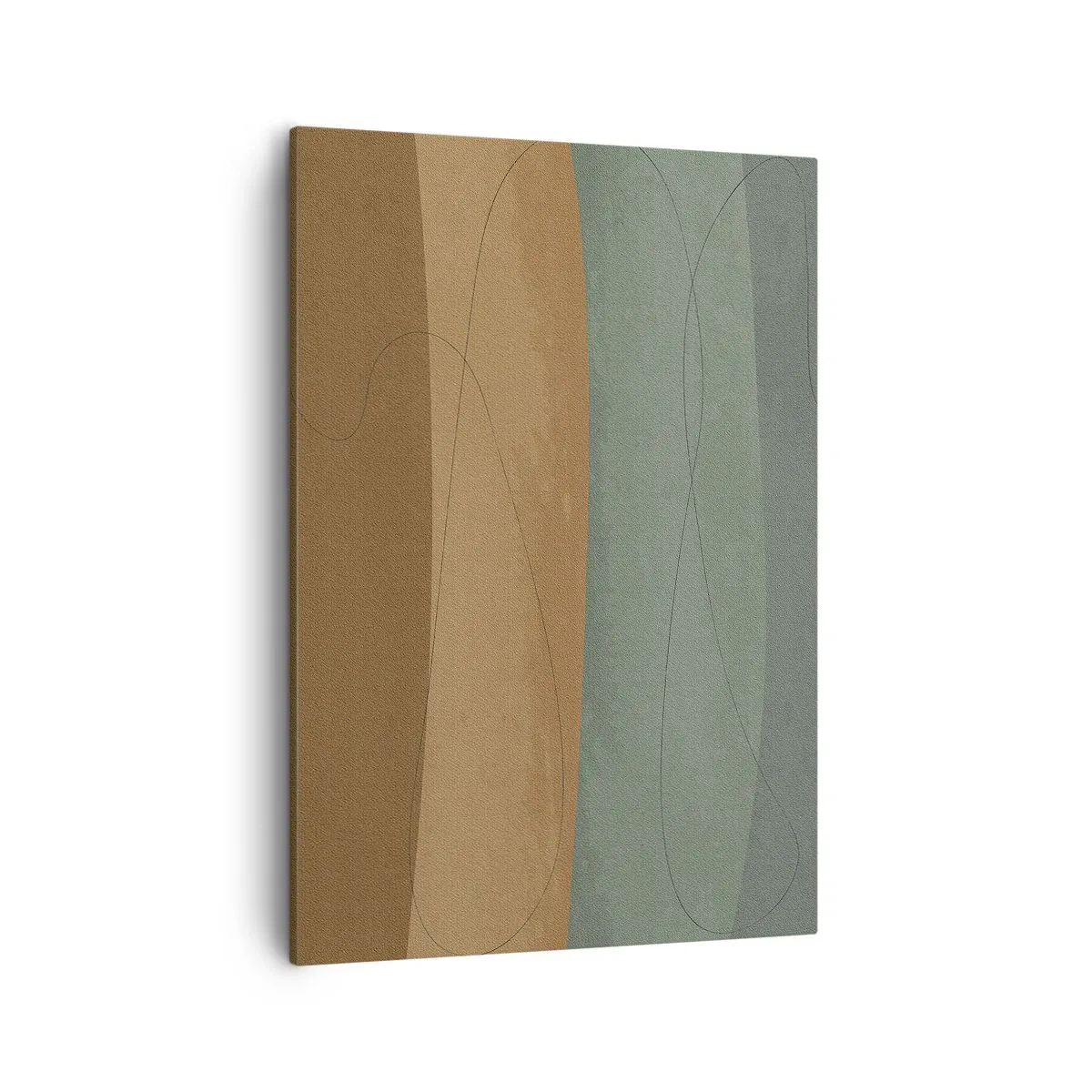 Cuadro sobre lienzo - Impresión de Imagen - Composición abstracta en tonos tierra naturales. - 50x70cm - Composición horizontal - Decoración de pared moderna para salón y dormitorio ARTTOR