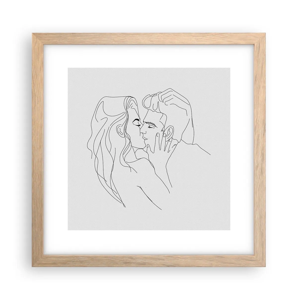 Póster en marco roble claro - Alineados - 30x30 cm