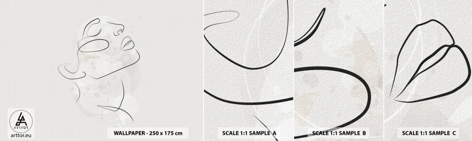 Muestra De Fotomural Standard Eco - Contorno de un sueño - cara de mujer, Mujer, Gráficos - 100x30 cm