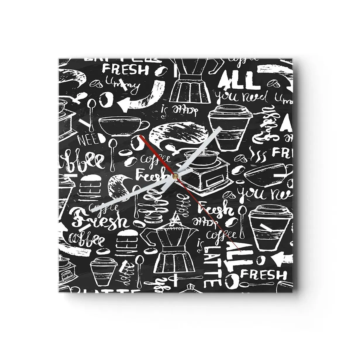 Reloj de pared - Reloj de vidrio - All you need is… - 40x40 cm