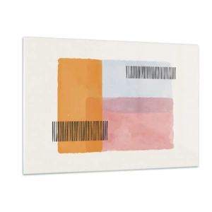 Cuadro sobre vidrio - Impresiones sobre Vidrio - Rectángulos abstractos con líneas en estilo minimalista. - 120x80cm - La rectitud - Decoración de pared moderna para salón y dormitorio ARTTOR
