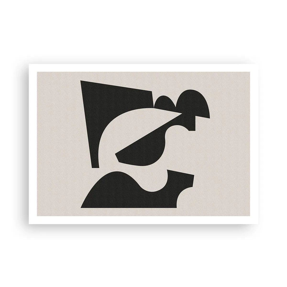 Póster - Composición geométrica abstracta en blanco y negro - 100x70cm - Para automontaje - Decoración de pared moderna para salón y dormitorio ARTTOR