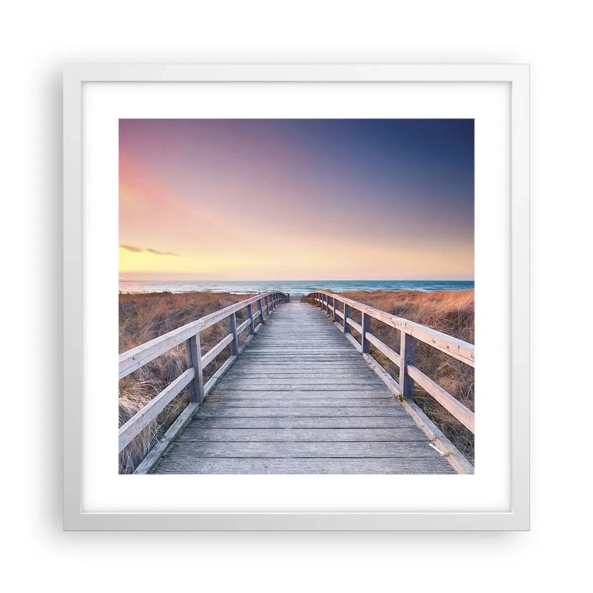 Póster en marco blanco - Aurora vespertina del Báltico - 40x40 cm