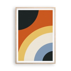 Póster en marco roble claro - Círculo sobre círculo - 70x100 cm