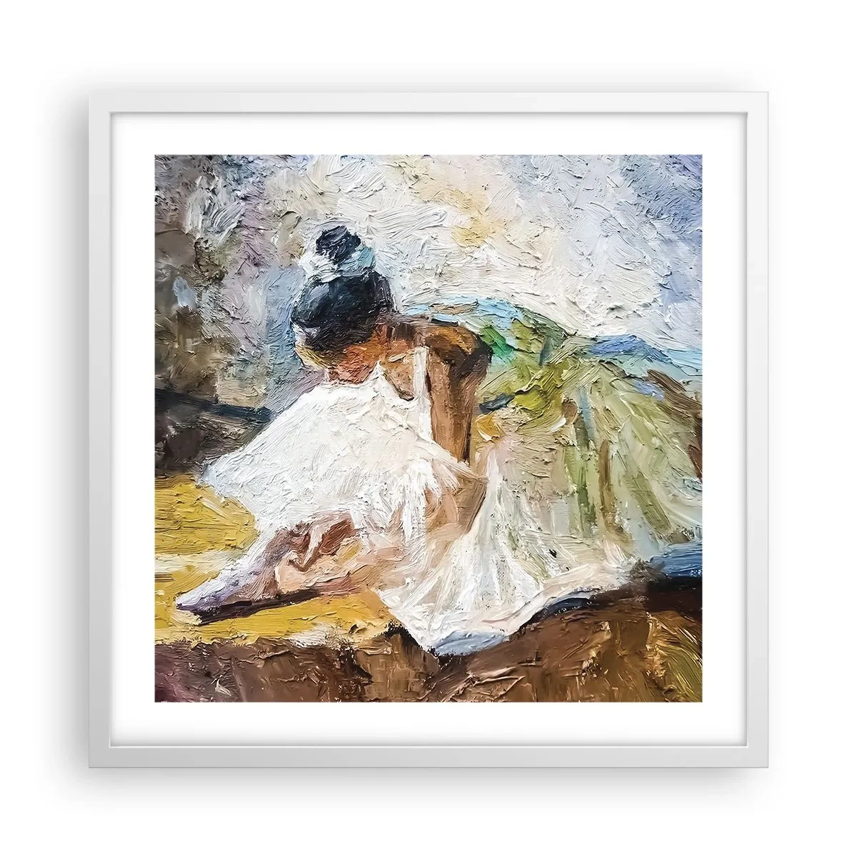 Póster en marco blanco - De un cuadro de Degas - 50x50 cm
