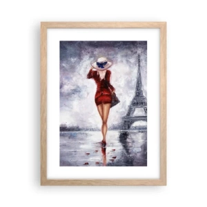 Póster en marco roble claro - Símbolos parisinos - 30x40 cm