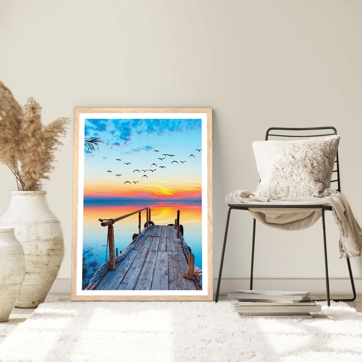 Póster en marco roble claro - Es hora de volver... - 70x100 cm