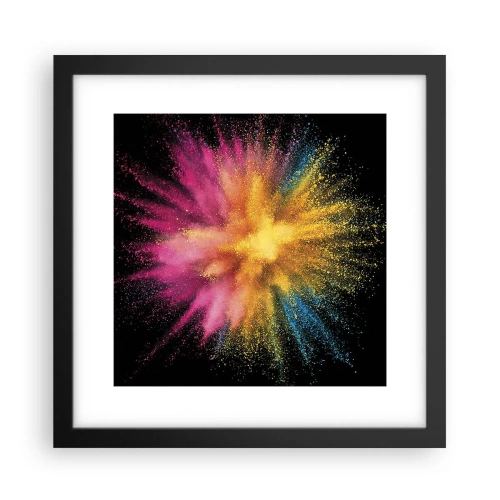 Póster en marco negro - El nacimiento de los colores - 30x30 cm