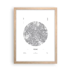 Póster en marco roble claro - Anatomía de Roma - 30x40 cm