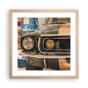 Póster en marco roble claro - Encuentro con una leyenda - 40x40 cm