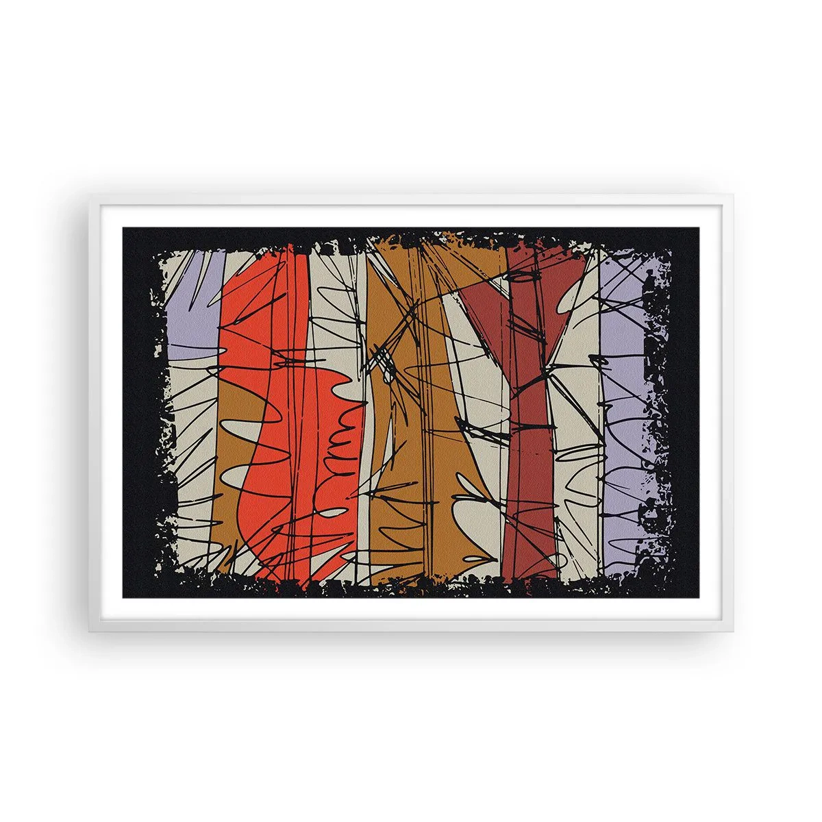 Póster en marco blanco - Composición espontánea - 91x61 cm