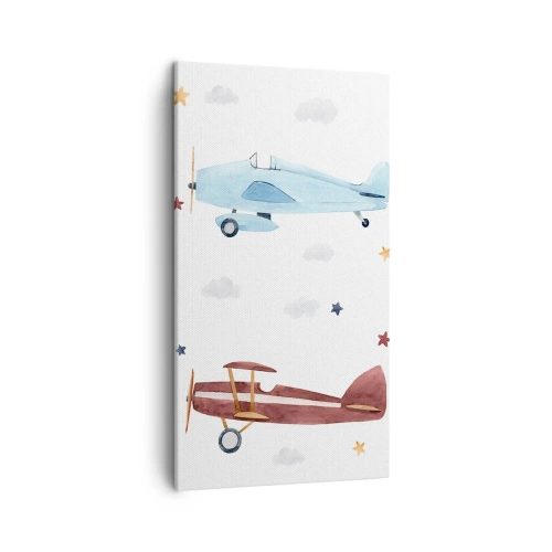 Cuadro sobre lienzo - Impresión de Imagen - ¡Piloto, estamos esperando! - 45x80 cm