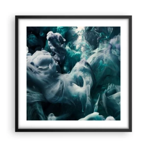 Póster en marco negro - Un movimiento de color - 50x50 cm
