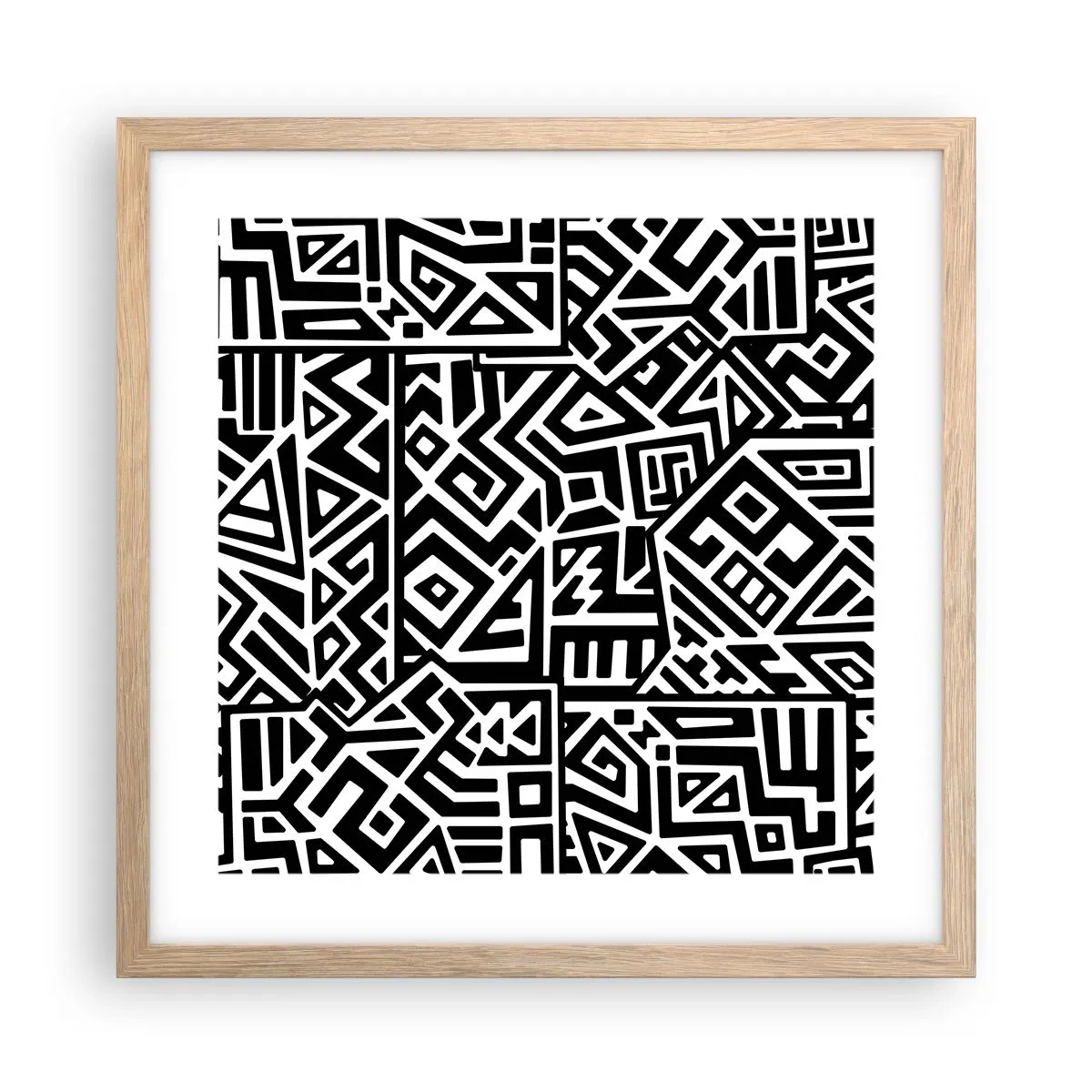 Póster en marco roble claro - Composición precolombina - 40x40 cm