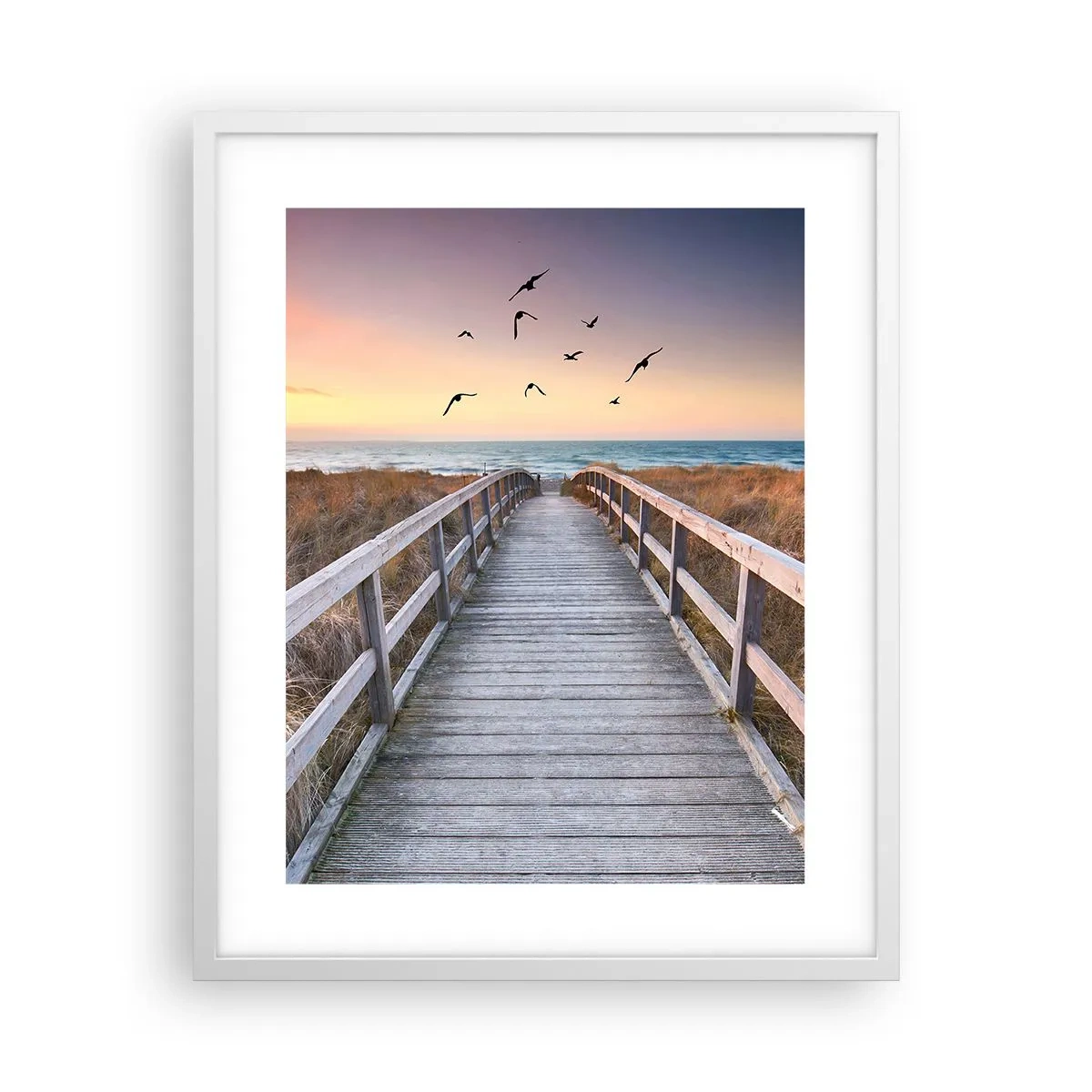 Póster en marco blanco - Camino a lo desconocido - 40x50 cm