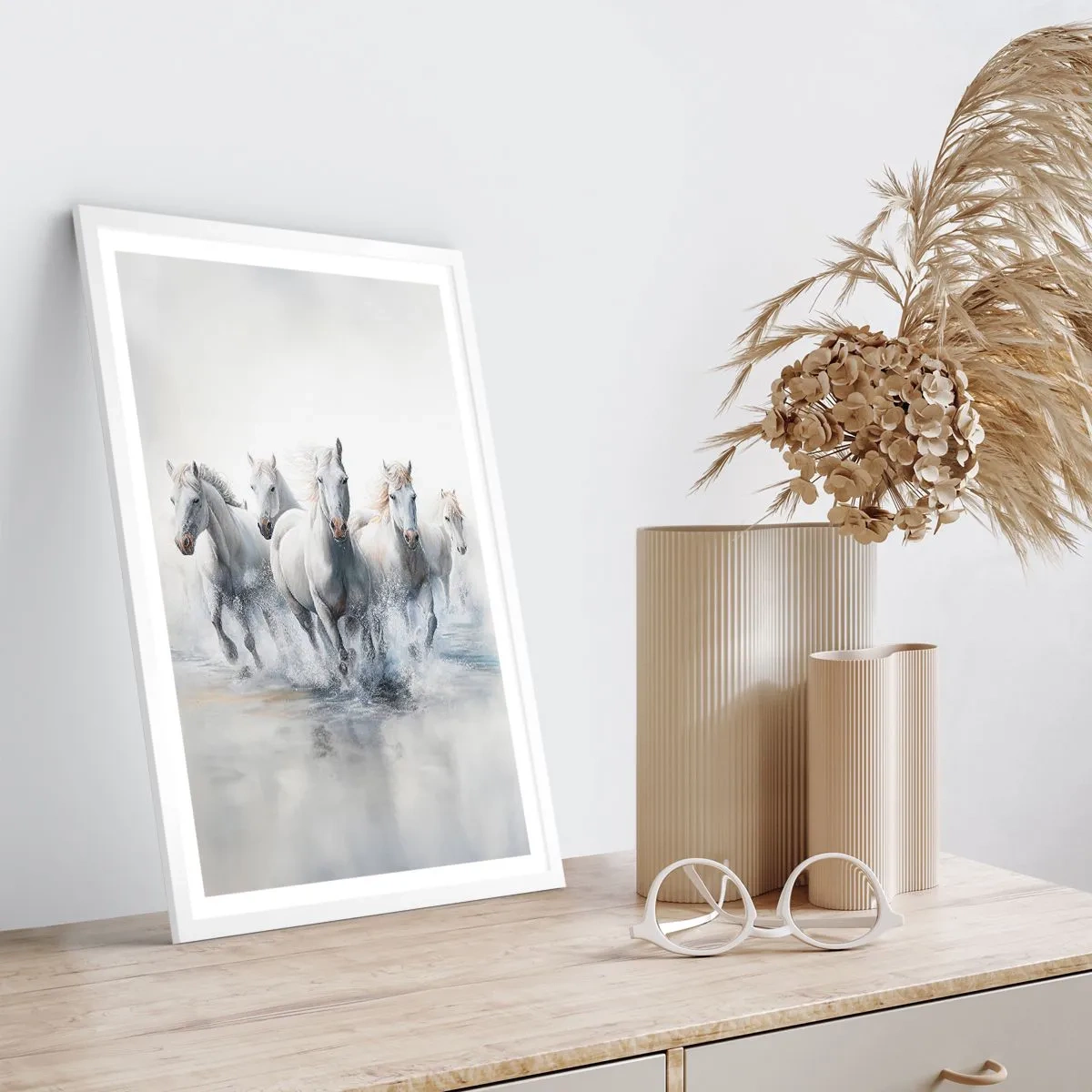 Póster en marco blanco - Magia blanca - 50x70 cm