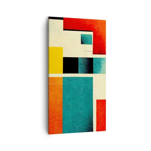 Cuadro sobre lienzo - Impresión de Imagen - Abstracción geométrica - buena energía - 55x100 cm