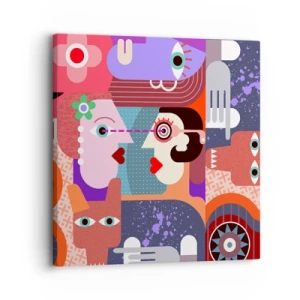 Cuadro sobre lienzo - Impresión de Imagen - Cara a cara - 30x30 cm