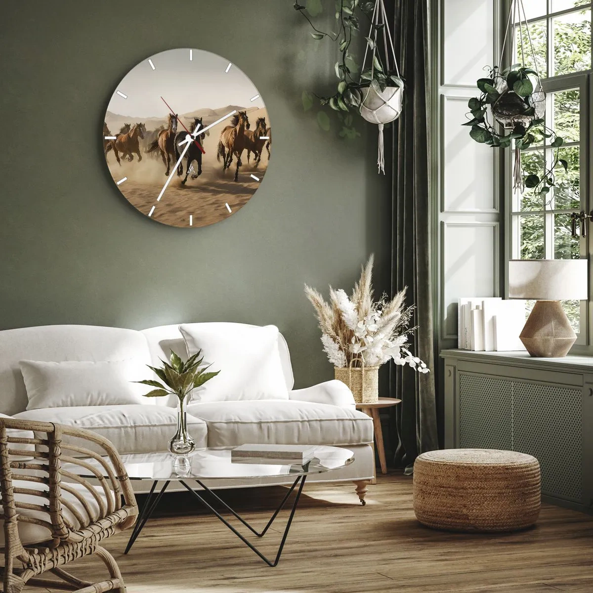 Reloj de pared - Reloj de vidrio - Libre como el viento - 30x30 cm