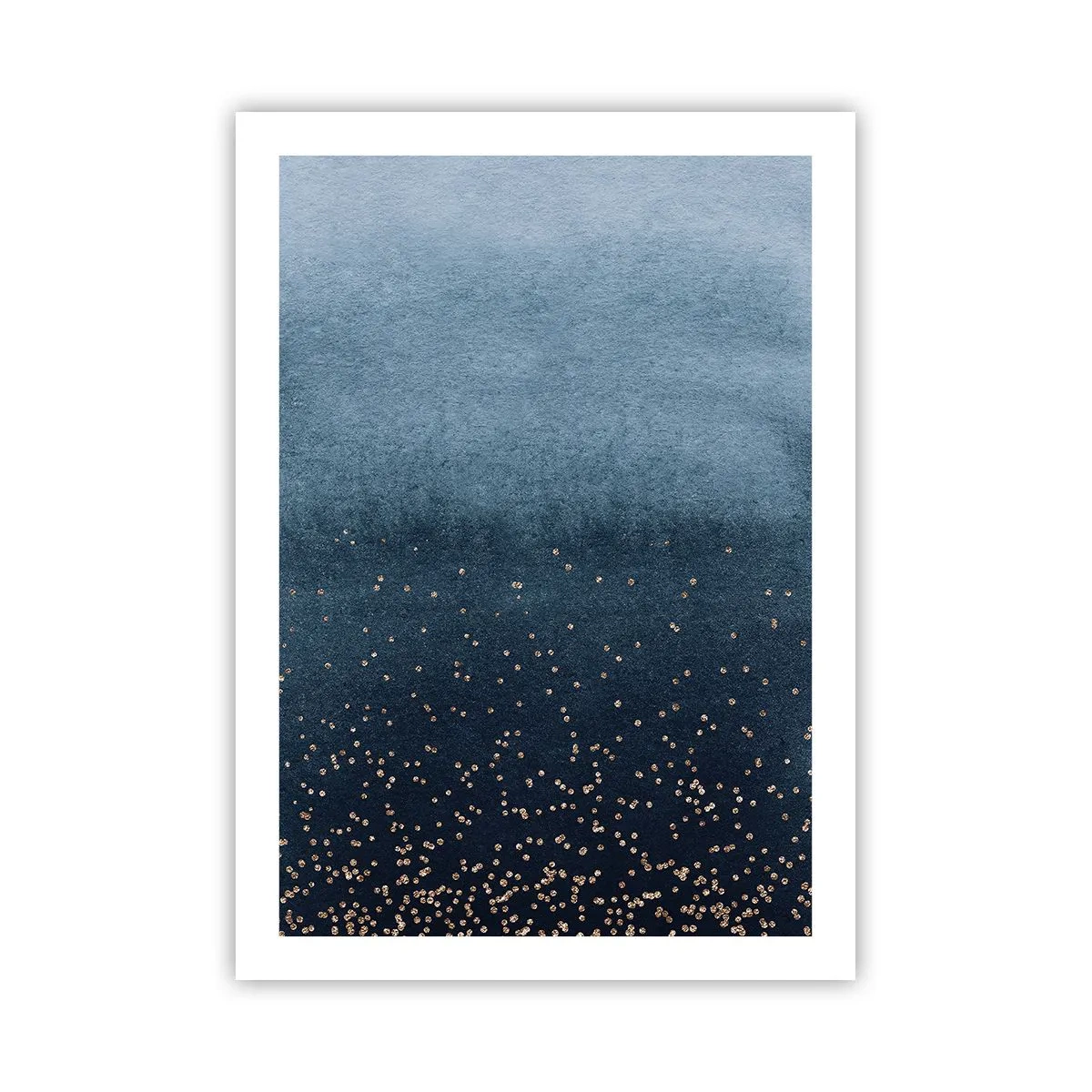 Póster - Degradado azul con acentos dorados - 50x70cm - Composición - fases azules - Decoración de pared moderna para salón y dormitorio ARTTOR